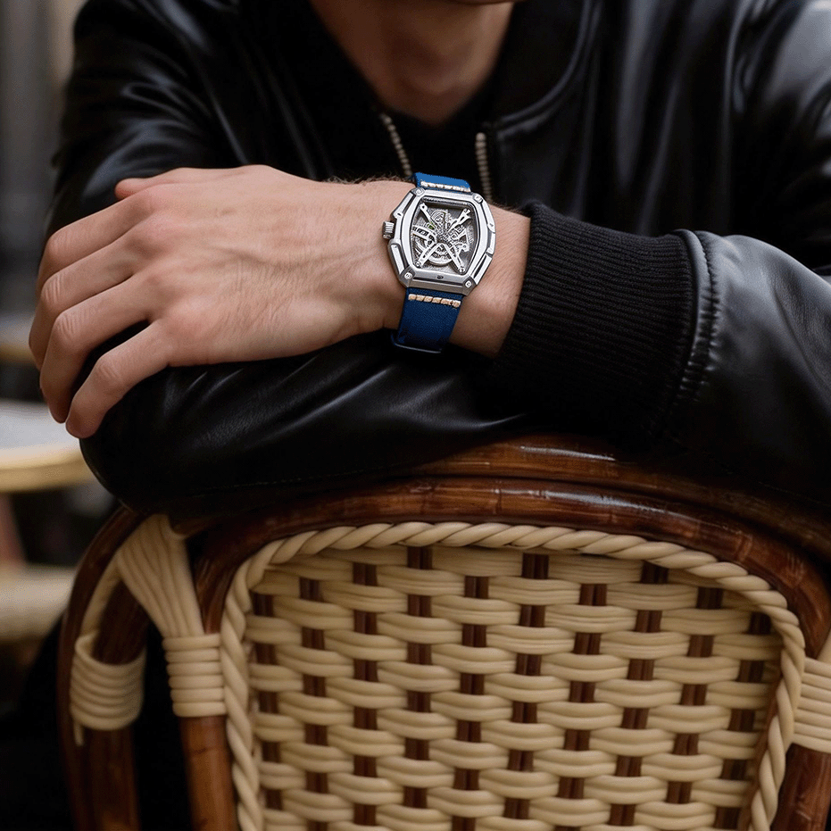 ROAN Straps | Blue Italian hand-tanned cowhide watch strap - Retro rugged style (20mm 22mm 24mm)