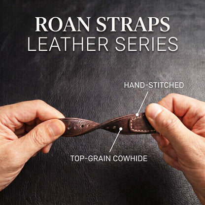 ROAN Straps  |  Dark Brown Crazy Horse Leather Watch Strap - Genuine Vintage Pull-up Leather Strap（18mm 20mm 22mm 24mm)