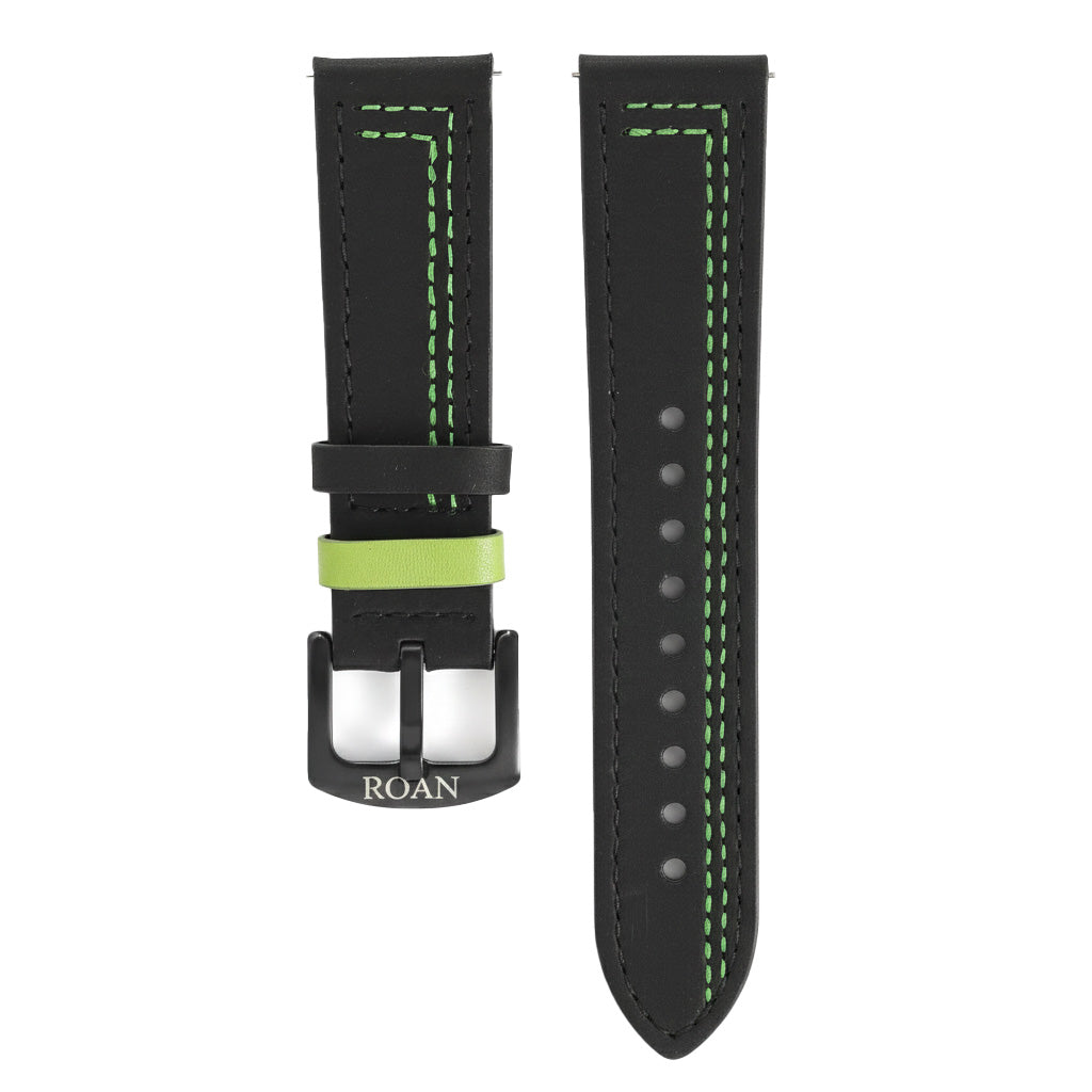 ROAN Straps  |  Genuine Leather Watch Strap - Vintage Dark Brown with Yellow Contrast Stitching(18mm 19mm 20mm 21mm 22mm 24mm)