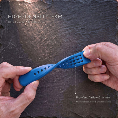 ROAN STRAPS | Pro-Vent Aerospace-Grade FKM Rubber Watch Strap - Ultra-Soft & Breathable - Light Blue (20mm, 22mm)
