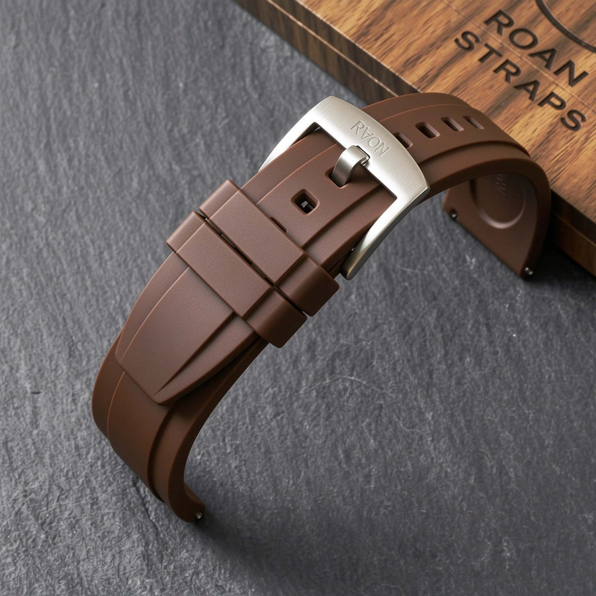 ROAN STRAPS | Pro-Vent Aerospace-Grade FKM Rubber Watch Band - Signal Solar Orange (20mm, 22mm)