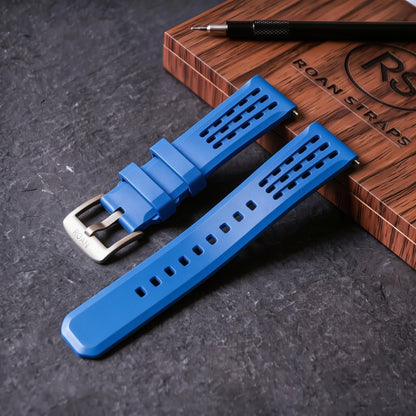 ROAN STRAPS | Pro-Vent Aerospace-Grade FKM Rubber Watch Strap - Ultra-Soft & Breathable - Light Blue (20mm, 22mm)