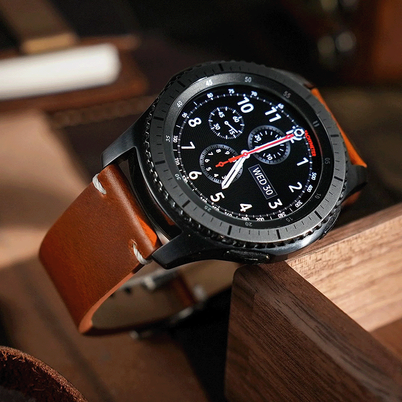 ROAN Straps | Yellowish-Brown Handmade Crazy Horse Leather Watch Strap,Vintage Genuine Leather Band（ 18mm 19mm 20mm 21mm 22mm 24mm）