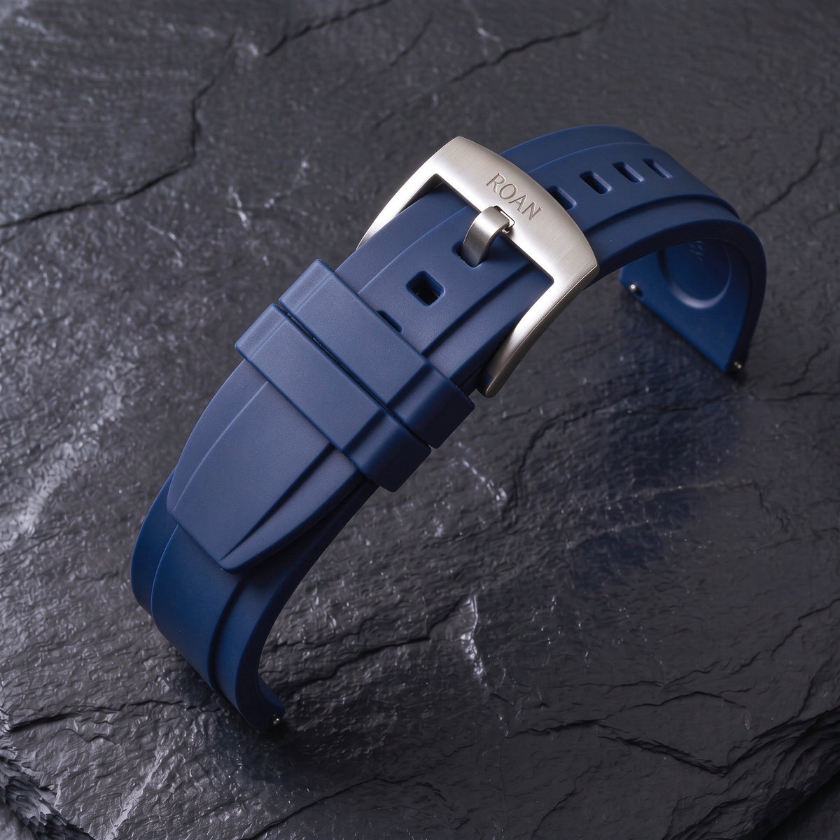 ROAN STRAPS | "Pro-Vent" Solar Orange High-Density FKM Rubber Watch Band with Pure Titanium Buckle