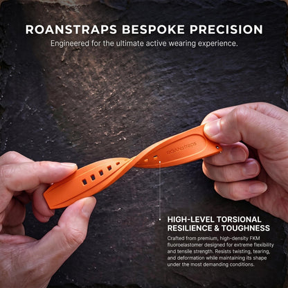 ROAN STRAPS | "Pro-Vent" Solar Orange High-Density FKM Rubber Watch Band with Pure Titanium Buckle