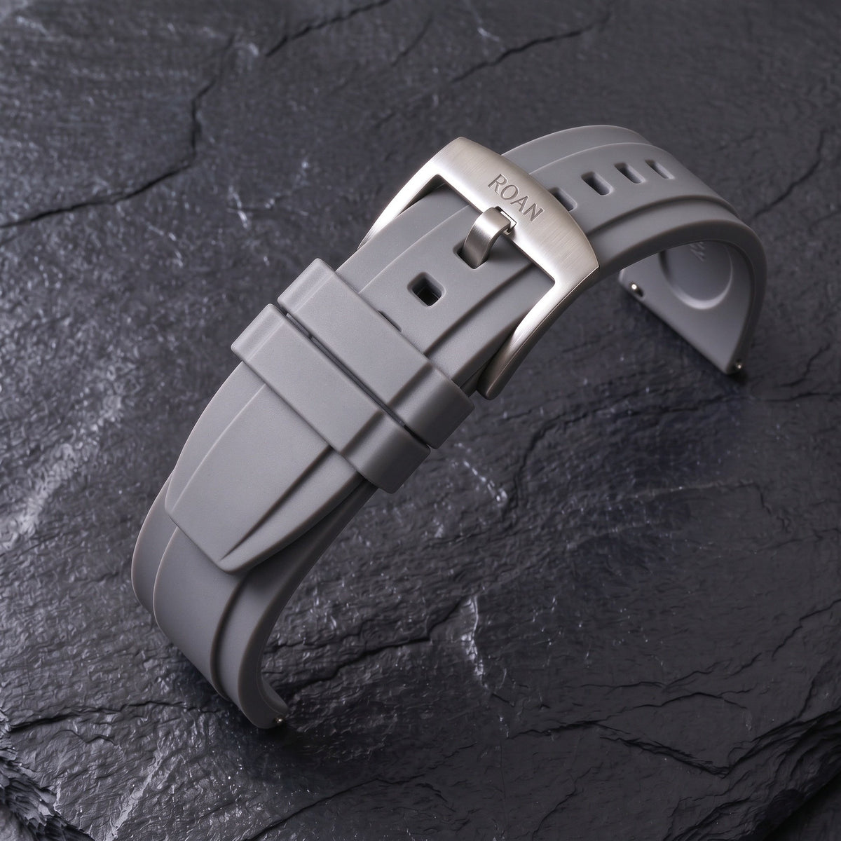 ROAN STRAPS | "Pro-Vent" Solar Orange High-Density FKM Rubber Watch Band with Pure Titanium Buckle