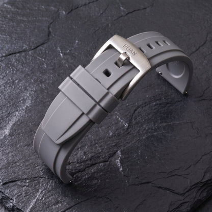 ROAN STRAPS | "Pro-Vent" Solar Orange High-Density FKM Rubber Watch Band with Pure Titanium Buckle