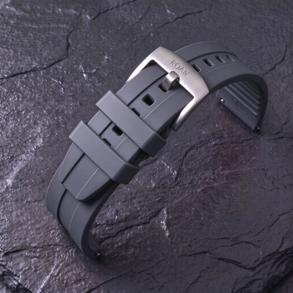 ROANSTRAPS AeroTrack - Signal Orange FKM Rubber Watch Band with Pure Titanium Buckle (20mm/22mm/24mm)