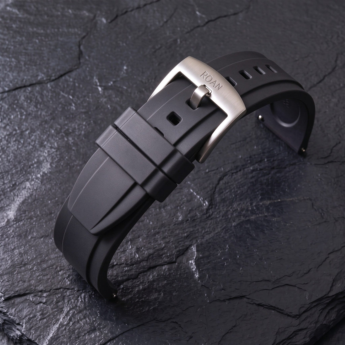 ROAN STRAPS | "Pro-Vent" Solar Orange High-Density FKM Rubber Watch Band with Pure Titanium Buckle