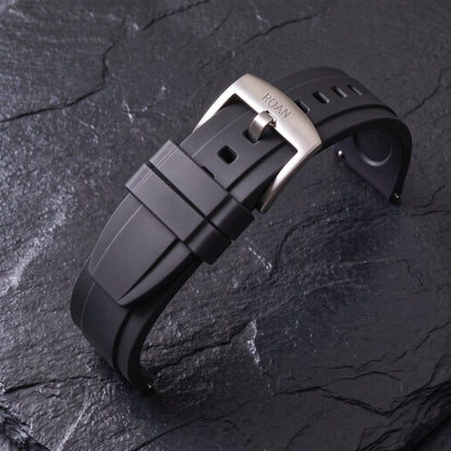 ROAN STRAPS | "Pro-Vent" Solar Orange High-Density FKM Rubber Watch Band with Pure Titanium Buckle