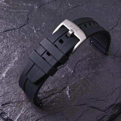 ROANSTRAPS AeroTrack - Signal Orange FKM Rubber Watch Band with Pure Titanium Buckle (20mm/22mm/24mm)