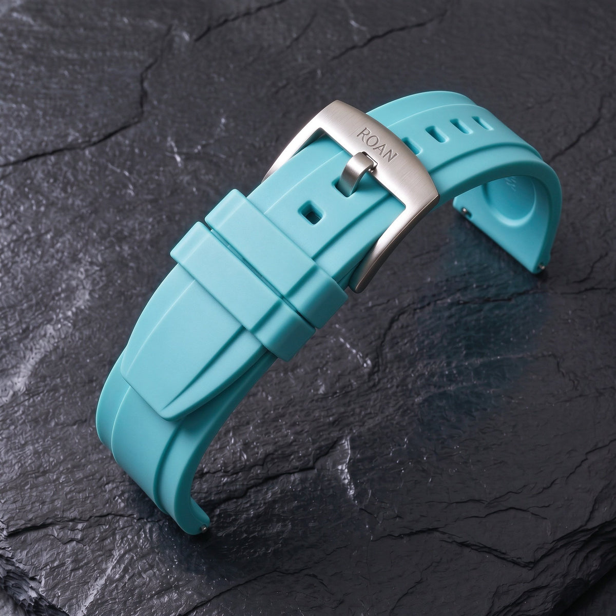 ROAN STRAPS | "Pro-Vent" Solar Orange High-Density FKM Rubber Watch Band with Pure Titanium Buckle