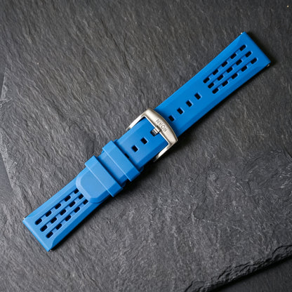 ROAN STRAPS | Pro-Vent Aerospace-Grade FKM Rubber Watch Strap - Ultra-Soft & Breathable - Light Blue (20mm, 22mm)