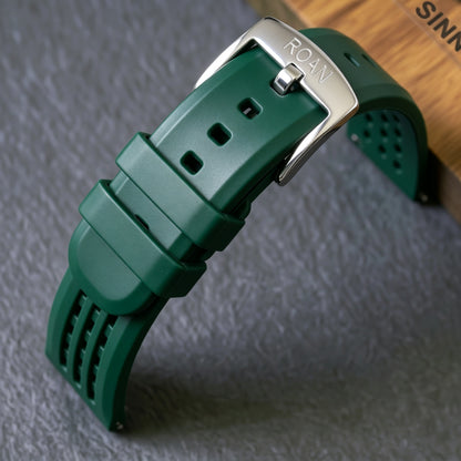 ROAN STRAPS | Pro-Vent Aerospace-Grade FKM Rubber Watch Strap - Ultra-Soft & Breathable - Light Blue (20mm, 22mm)