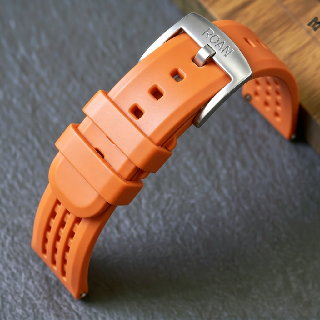 ROAN STRAPS | Pro-Vent Aerospace-Grade FKM Rubber Watch Strap - Ultra-Soft & Breathable - Light Blue (20mm, 22mm)