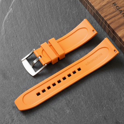 ROANSTRAPS | "Cyber Orange" - Bold FKM Rubber Watch Strap, Grade 5 Titanium Hardware (Custom Engraving Included)