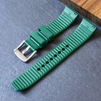 ROANSTRAPS | "Dual-Track Forest" - Premium FKM Rubber Watch Strap, Grade 5 Titanium Hardware (Custom Engraving Included)