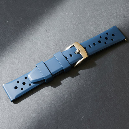 ROANSTRAPS | "Deep Ocean Horizon" - Premium FKM Rubber Watch Strap with Grade 5 Titanium Buckle (Custom Engraving)