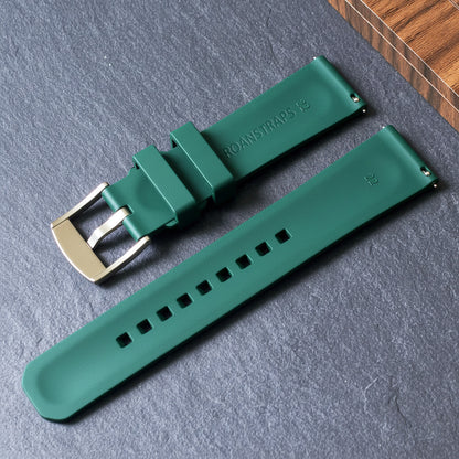 ROANSTRAPS | Forest Verdant Green FKM Rubber Strap - Aerospace-Grade Titanium Hardware & Bespoke Customization