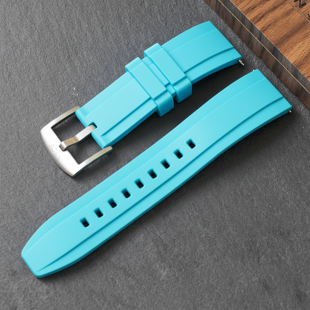 ROANSTRAPS | "Tiffany Vitality" - Minimalist FKM Rubber Watch Strap, Grade 5 Titanium Hardware (Custom Engraving Included)