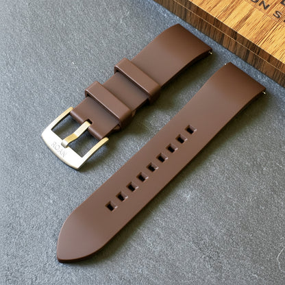 ROANSTRAPS | "Espresso" - Premium FKM Rubber Watch Strap, Grade 5 Titanium Hardware (Custom Engraving Included)