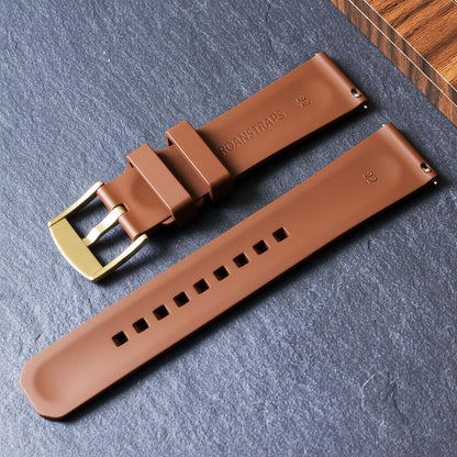 ROANSTRAPS | "Vintage Espresso" - Premium FKM Rubber Watch Strap, Solid Grade 5 Titanium Buckle (Custom Engraving)