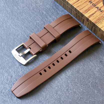 ROANSTRAPS | "Dual-Track Saddle" - Premium FKM Rubber Watch Strap, Grade 5 Titanium Hardware (Custom Engraving Included)