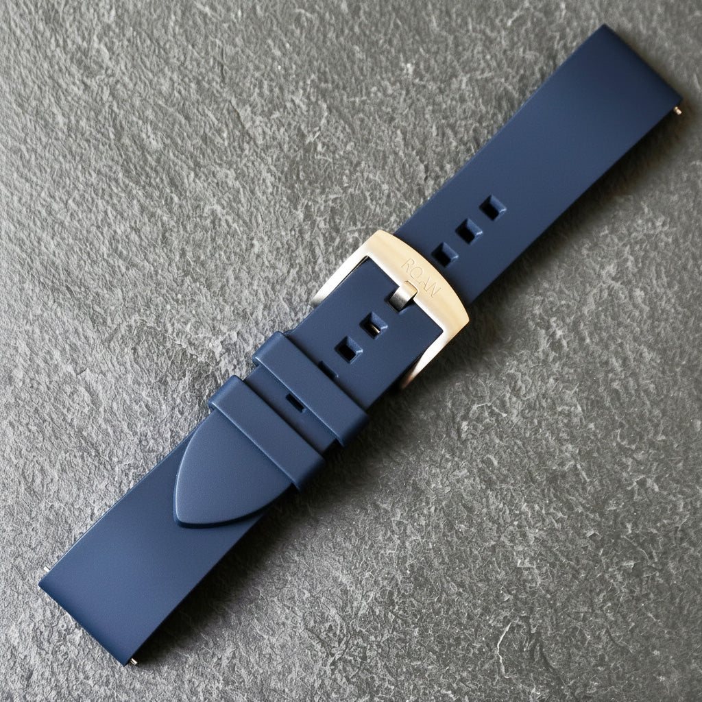 ROANSTRAPS | "Ocean Flow" - Premium FKM Rubber Watch Strap, Grade 5 Titanium Hardware (Custom Engraving Included)