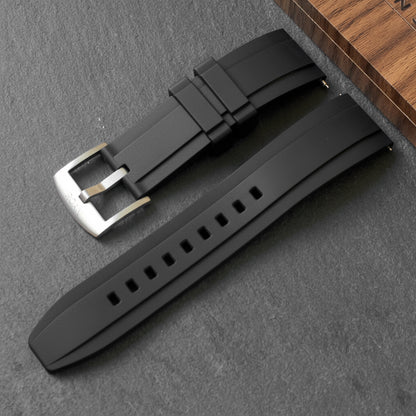 ROANSTRAPS | "Obsidian Stealth" - Premium FKM Rubber Watch Strap, Grade 5 Titanium Hardware (Custom Engraving Included)