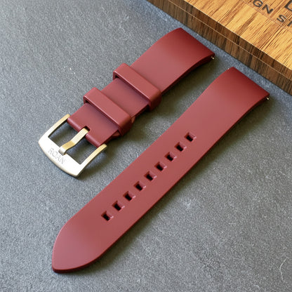 ROANSTRAPS | "Crimson" - Premium FKM Rubber Watch Strap, Grade 5 Titanium Hardware (Custom Engraving Included)
