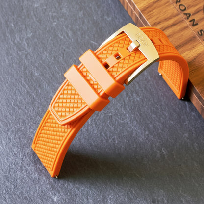 ROANSTRAPS | "Abyss Grid" - Premium FKM Rubber Watch Strap, Grade 5 Titanium Hardware (Custom Engraving Included)