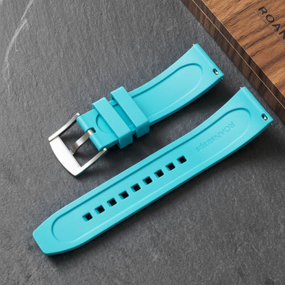 ROANSTRAPS | "Tiffany Vitality" - Minimalist FKM Rubber Watch Strap, Grade 5 Titanium Hardware (Custom Engraving Included)