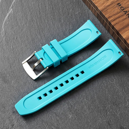 ROANSTRAPS | „Tiffany Vitality“ – Minimalistisches FKM-Kautschuk-Uhrenarmband, Grade 5 Titan-Hardware (inkl. individueller Gravur)