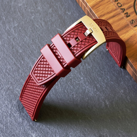 ROANSTRAPS | "Velocity Grid" - Premium FKM Rubber Watch Strap, Grade 5 Titanium Hardware (Custom Engraving Included)