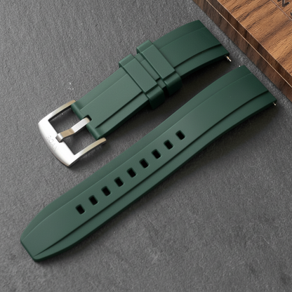 ROANSTRAPS | "Dune Forest" - Minimalist FKM Rubber Watch Strap, Grade 5 Titanium Hardware (Custom Engraving Included)