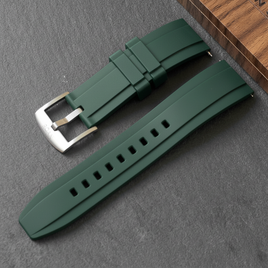 ROANSTRAPS | "Dune Forest" - Minimalist FKM Rubber Watch Strap, Grade 5 Titanium Hardware (Custom Engraving Included)