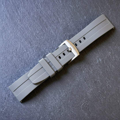 ROANSTRAPS | "Dual-Track Shadow" - Premium FKM Rubber Watch Strap, Grade 5 Titanium Hardware (Custom Engraving Included)