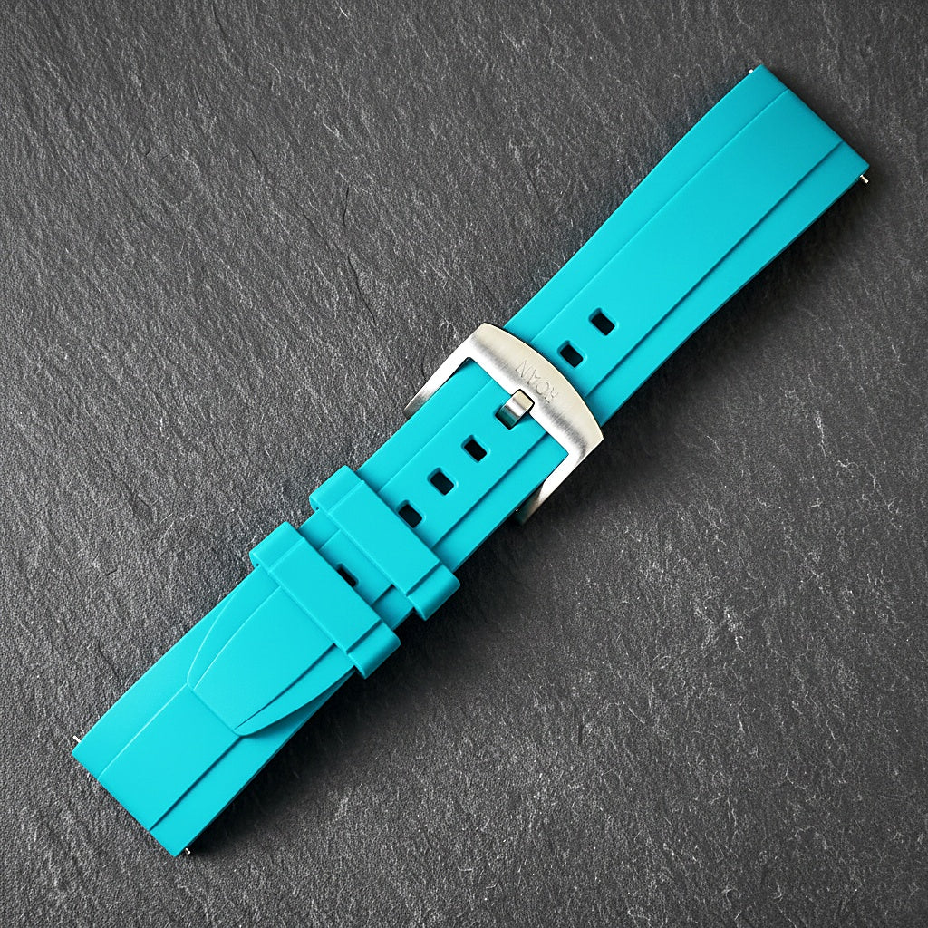 ROANSTRAPS | „Tiffany Vitality“ – Minimalistisches FKM-Kautschuk-Uhrenarmband, Grade 5 Titan-Hardware (inkl. individueller Gravur)