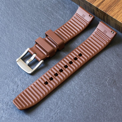 ROANSTRAPS | "Dual-Track Saddle" - Premium FKM Rubber Watch Strap, Grade 5 Titanium Hardware (Custom Engraving Included)