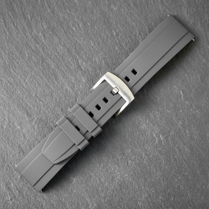 ROANSTRAPS | "Summit Slate" - Adventure-Ready FKM Rubber Watch Strap, Grade 5 Titanium Hardware (Custom Engraving Included)