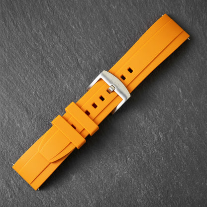 ROANSTRAPS | "Cyber Orange" - Bold FKM Rubber Watch Strap, Grade 5 Titanium Hardware (Custom Engraving Included)