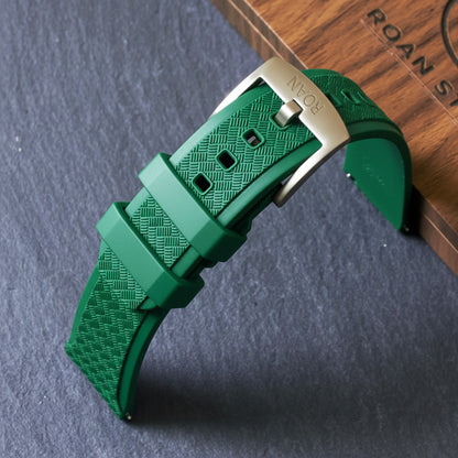 ROANSTRAPS | "Crimson Passion" - Premium FKM Rubber Watch Strap, Solid Grade 5 Titanium Buckle (Custom Engraving)