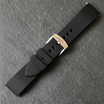 ROANSTRAPS | "Midnight" - Premium FKM Rubber Watch Strap, Grade 5 Titanium Hardware (Custom Engraving Included)