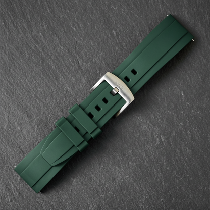 ROANSTRAPS | "Dune Forest" - Minimalist FKM Rubber Watch Strap, Grade 5 Titanium Hardware (Custom Engraving Included)