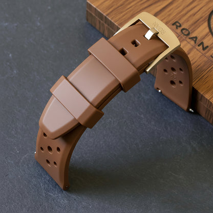 ROANSTRAPS | "Deep Ocean Horizon" - Premium FKM Rubber Watch Strap with Grade 5 Titanium Buckle (Custom Engraving)
