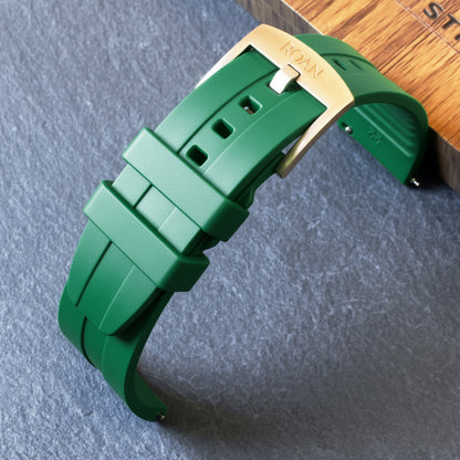ROANSTRAPS | "Dual-Track Forest" - Premium FKM Rubber Watch Strap, Grade 5 Titanium Hardware (Custom Engraving Included)