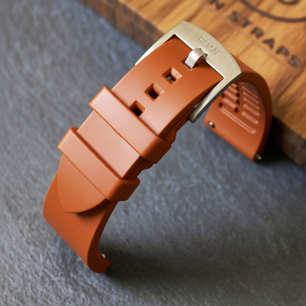 ROANSTRAPS | "Forest" - Premium FKM Rubber Watch Strap, Grade 5 Titanium Hardware (Custom Engraving Included)