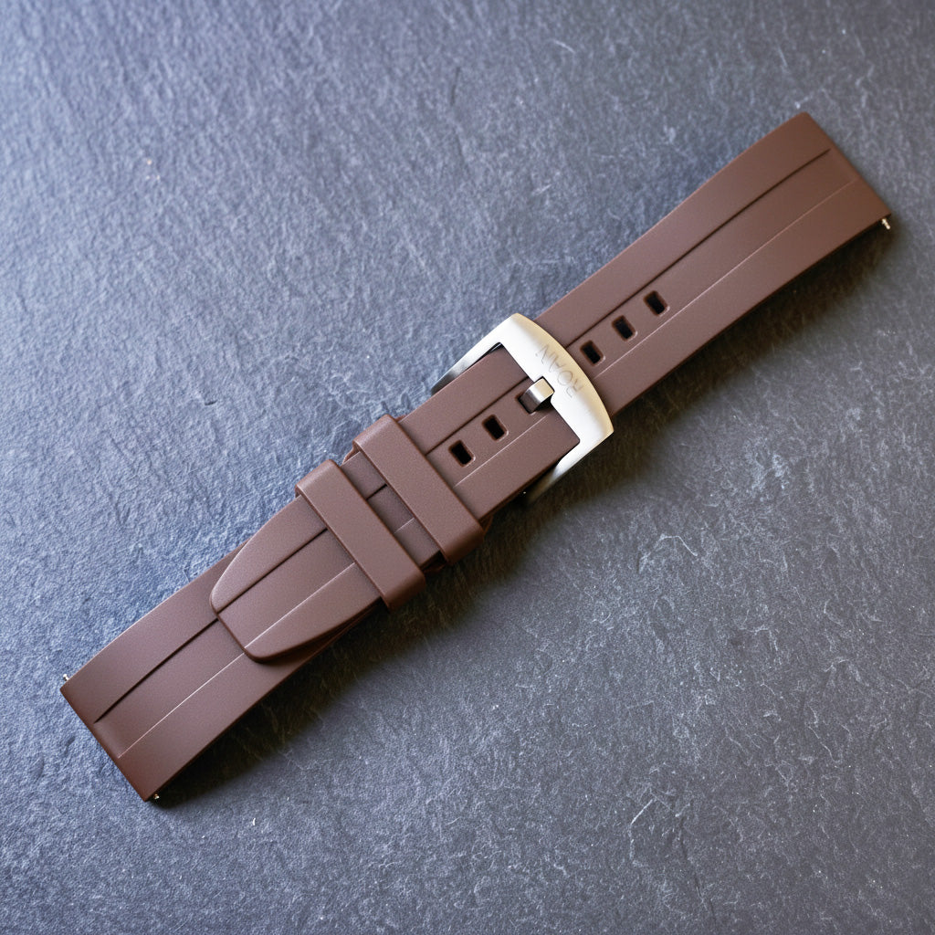 ROANSTRAPS | "Dual-Track Saddle" - Premium FKM Rubber Watch Strap, Grade 5 Titanium Hardware (Custom Engraving Included)