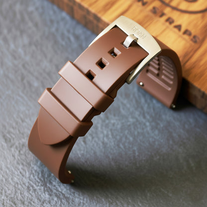 ROANSTRAPS | "Espresso" - Premium FKM Rubber Watch Strap, Grade 5 Titanium Hardware (Custom Engraving Included)