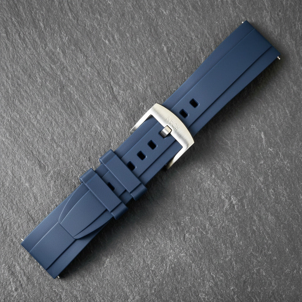 ROANSTRAPS | "Sunset Horizon" - Minimalist FKM Rubber Watch Strap, Grade 5 Titanium Hardware (Custom Engraving Included)